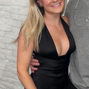 Princess Polly Black Halter Dress